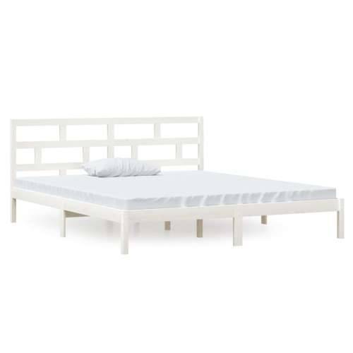 Okvir za krevet bijeli 135x190 cm bračni od masivnog drva Cijena