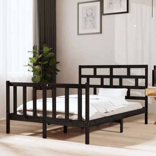 Okvir za krevet od masivne borovine crni 135x190 cm bračni
