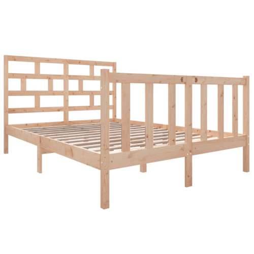 Okvir za krevet od masivne borovine 140 x 190 cm - Prirodna 140 x 190 cm Cijena