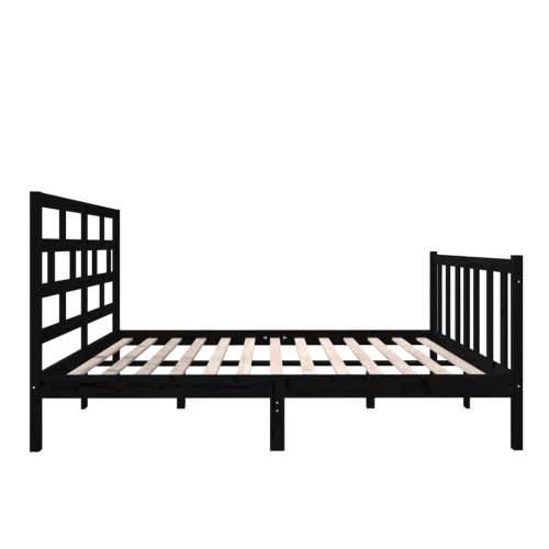 Okvir za krevet od masivne borovine crni 140 x 190 cm Cijena
