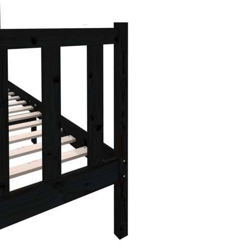 Okvir za krevet od masivne borovine crni 140 x 190 cm Cijena