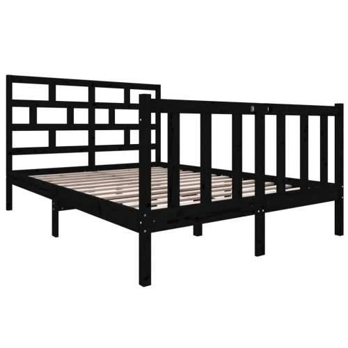Okvir za krevet od masivne borovine crni 140 x 190 cm - Crna 140 x 190 cm Cijena