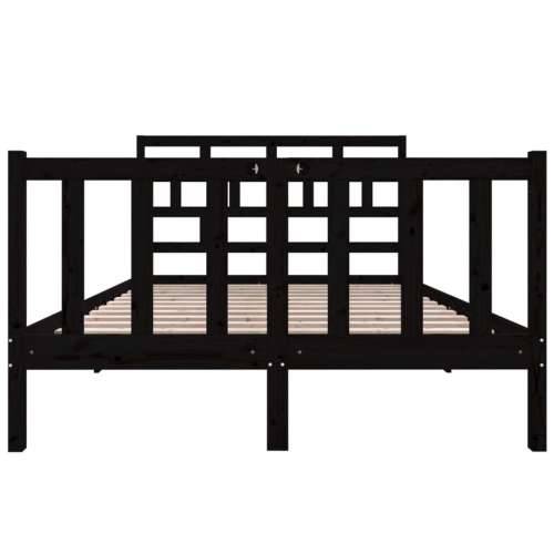 Okvir za krevet od masivne borovine crni 140 x 190 cm - Crna 140 x 190 cm Cijena