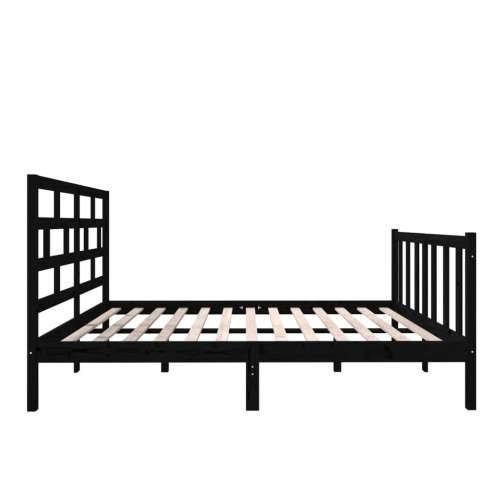Okvir za krevet od masivne borovine crni 140 x 190 cm - Crna 140 x 190 cm Cijena