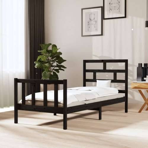 Okvir za krevet od masivne borovine crni 100 x 200 cm - Crna 100 x 200 cm Cijena