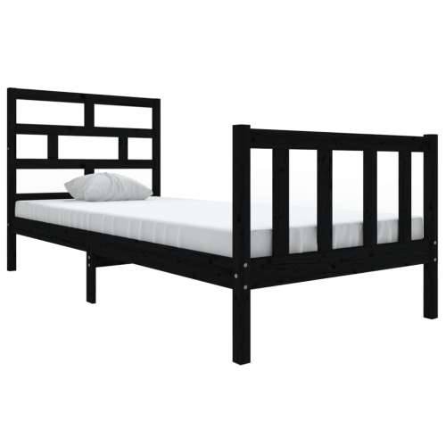 Okvir za krevet od masivne borovine crni 100 x 200 cm - Crna 100 x 200 cm Cijena