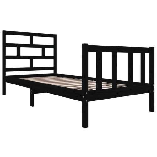 Okvir za krevet od masivne borovine crni 100 x 200 cm - Crna 100 x 200 cm Cijena