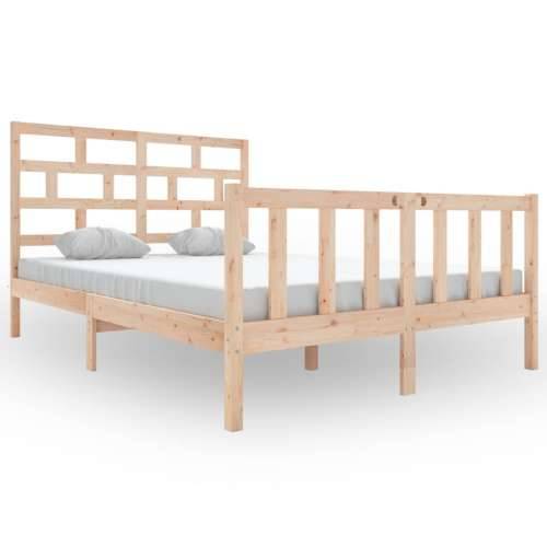 Okvir za krevet od masivne borovine 120 x 200 cm - Prirodna 120 x 200 cm Cijena