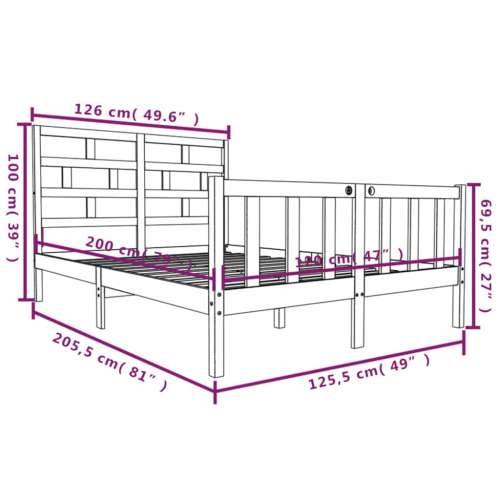 Okvir za krevet od masivne borovine 120 x 200 cm - Prirodna 120 x 200 cm Cijena