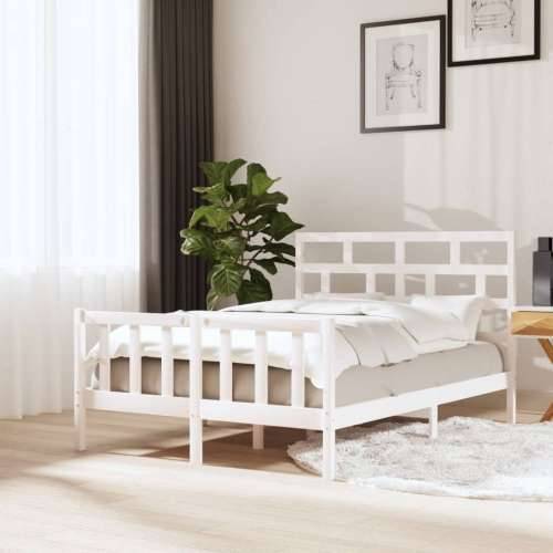 Okvir za krevet od masivne borovine bijeli 120 x 200 cm - Bijela 120 x 200 cm Cijena