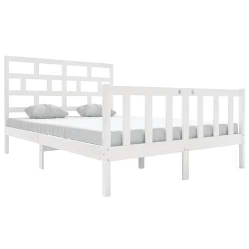 Okvir za krevet od masivne borovine bijeli 120 x 200 cm - Bijela 120 x 200 cm Cijena