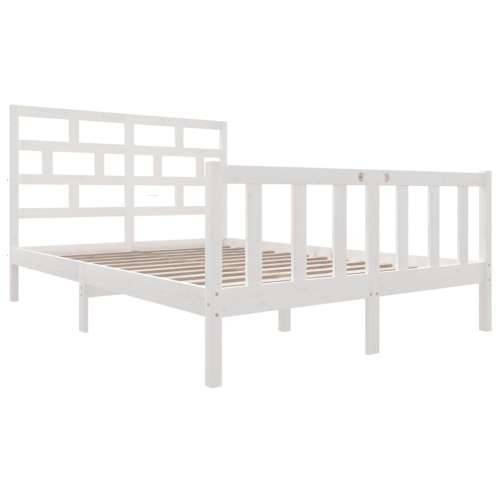 Okvir za krevet od masivne borovine bijeli 120 x 200 cm - Bijela 120 x 200 cm Cijena