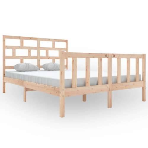 Okvir za krevet od masivne borovine 140 x 200 cm - Prirodna 140 x 200 cm Cijena
