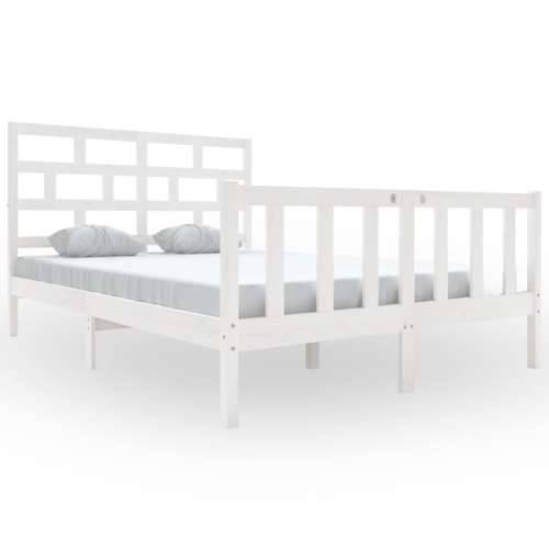 Okvir za krevet od masivne borovine bijeli 140 x 200 cm - Bijela 140 x 200 cm Cijena