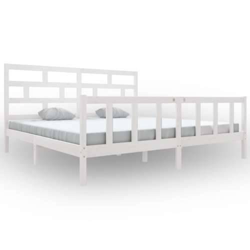 Okvir za krevet od borovine bijeli 180 x 200 cm Super King Cijena