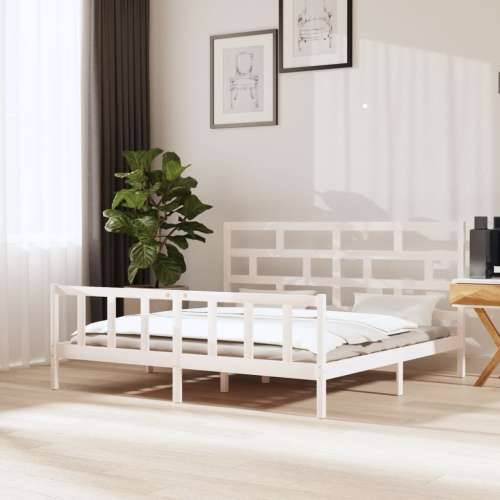 Okvir za krevet od borovine bijeli 180 x 200 cm Super King - Bijela 180 x 200 cm Cijena