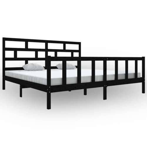 Okvir za krevet od borovine crni 180 x 200 cm bračni Cijena