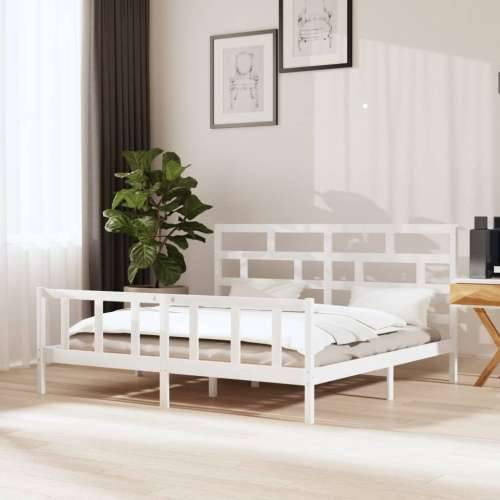Okvir za krevet od masivne borovine bijeli 200 x 200 cm - Bijela 200 x 200 cm Cijena