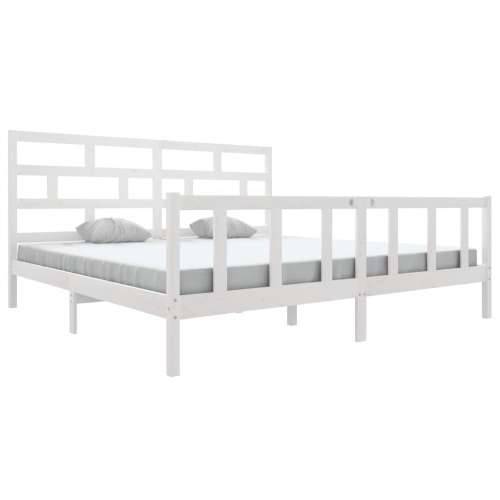 Okvir za krevet od masivne borovine bijeli 200 x 200 cm - Bijela 200 x 200 cm Cijena