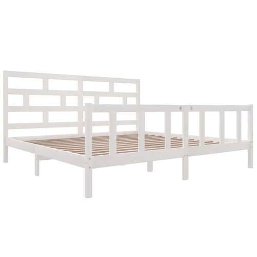 Okvir za krevet od masivne borovine bijeli 200 x 200 cm - Bijela 200 x 200 cm Cijena