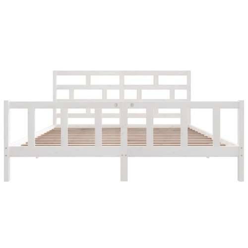 Okvir za krevet od masivne borovine bijeli 200 x 200 cm - Bijela 200 x 200 cm Cijena