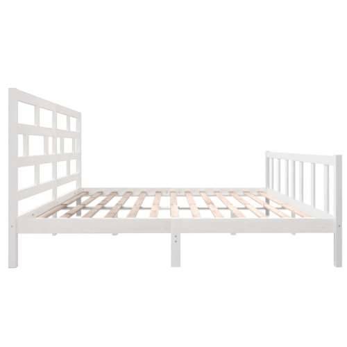 Okvir za krevet od masivne borovine bijeli 200 x 200 cm - Bijela 200 x 200 cm Cijena