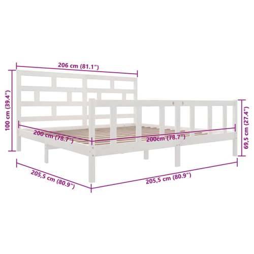 Okvir za krevet od masivne borovine bijeli 200 x 200 cm - Bijela 200 x 200 cm Cijena