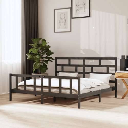 Okvir za krevet od masivne borovine sivi 200 x 200 cm - Siva 200 x 200 cm Cijena