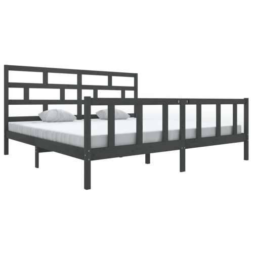 Okvir za krevet od masivne borovine sivi 200 x 200 cm - Siva 200 x 200 cm Cijena