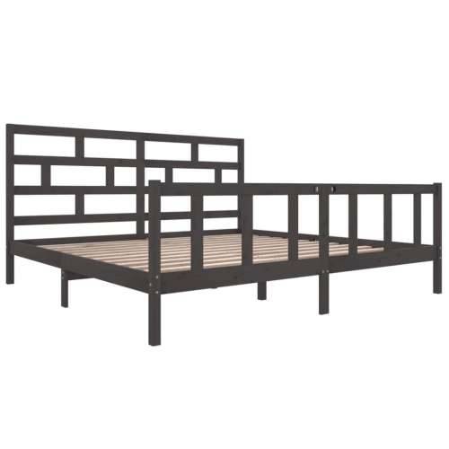 Okvir za krevet od masivne borovine sivi 200 x 200 cm - Siva 200 x 200 cm Cijena