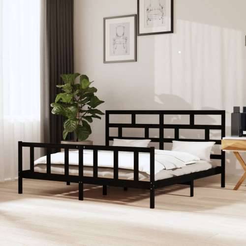 Okvir za krevet od masivne borovine crni 200 x 200 cm - Crna 200 x 200 cm Cijena