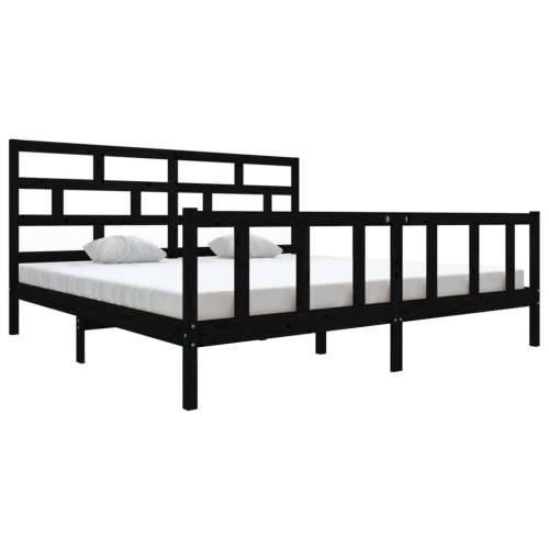 Okvir za krevet od masivne borovine crni 200 x 200 cm - Crna 200 x 200 cm Cijena