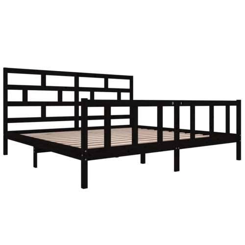 Okvir za krevet od masivne borovine crni 200 x 200 cm - Crna 200 x 200 cm Cijena