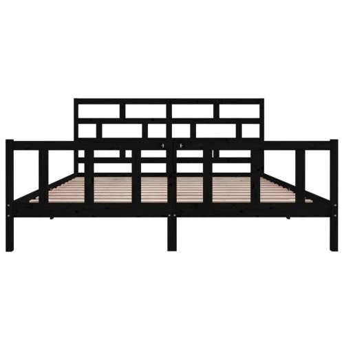 Okvir za krevet od masivne borovine crni 200 x 200 cm - Crna 200 x 200 cm Cijena
