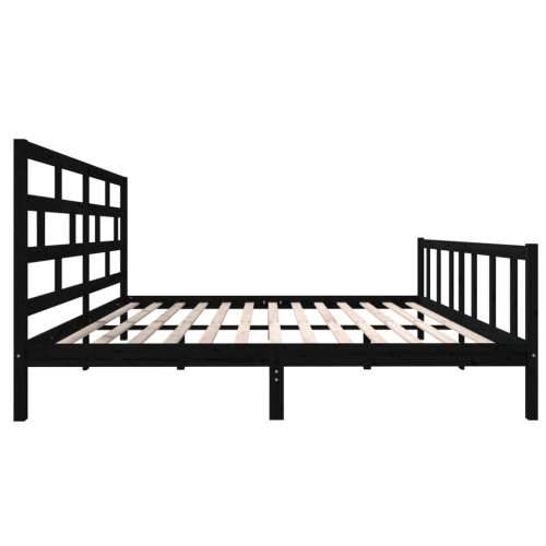 Okvir za krevet od masivne borovine crni 200 x 200 cm - Crna 200 x 200 cm Cijena
