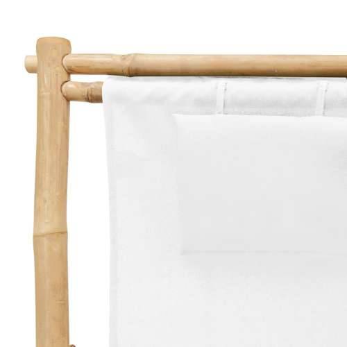 Ležaljka od bambusa i platna krem bijela Cijena