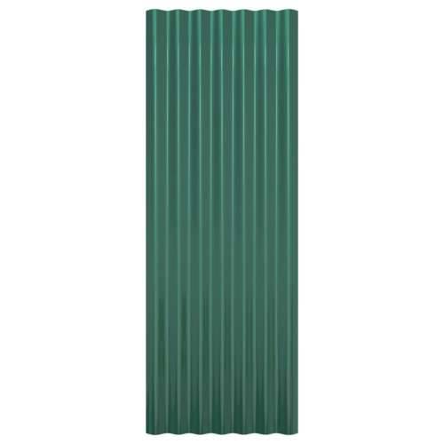 Krovni paneli 12 kom od čelika obložen prahom zeleni 100x36 cm Cijena