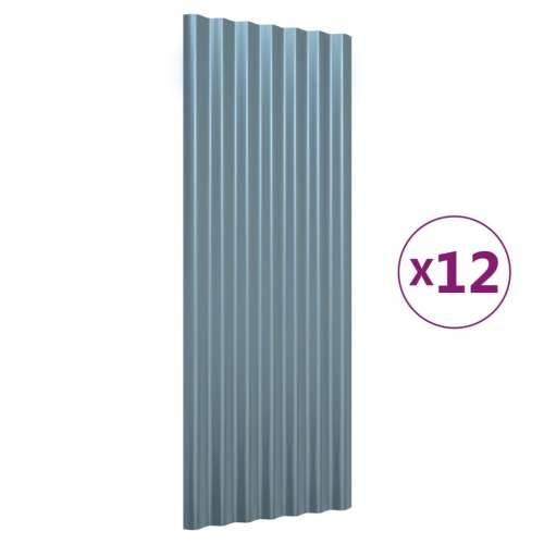 Krovni paneli 12 kom od čelika obloženog prahom sivi 100x36 cm Cijena