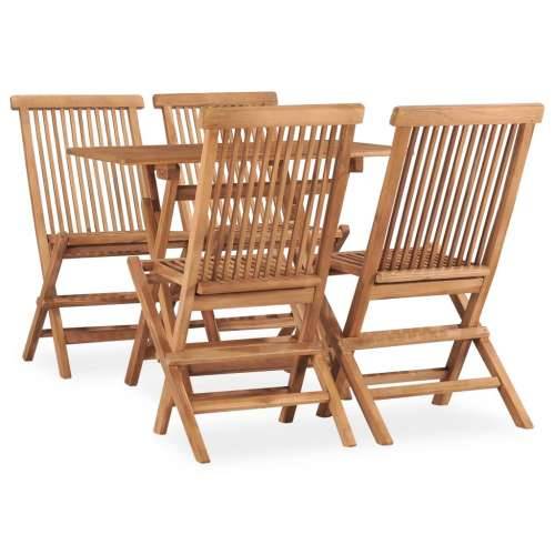 5-dijelni sklopivi vrtni blagovaonski set od masivne tikovine - 90 x 60 x 75 cm Bez naslona za ruke Pravokutno 4 Cijena
