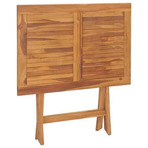 5-dijelni sklopivi vrtni blagovaonski set od masivne tikovine - 90 x 60 x 75 cm Bez naslona za ruke Pravokutno 4 Cijena