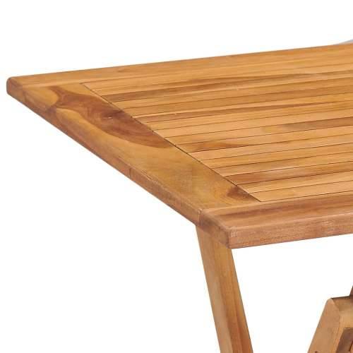 5-dijelni sklopivi vrtni blagovaonski set od masivne tikovine - 90 x 60 x 75 cm Bez naslona za ruke Pravokutno 4 Cijena