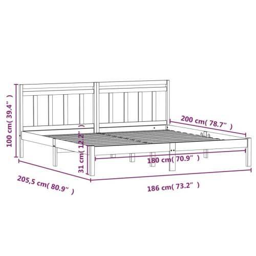Okvir za krevet od masivnog drva crni 180 x 200 cm bračni Cijena