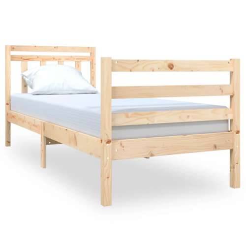 Okvir za krevet od masivnog drva 75 x 190 cm mali - Prirodna 75 x 190 cm Cijena
