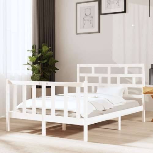Okvir za krevet od borovine bijeli 120 x 190 cm mali bračni