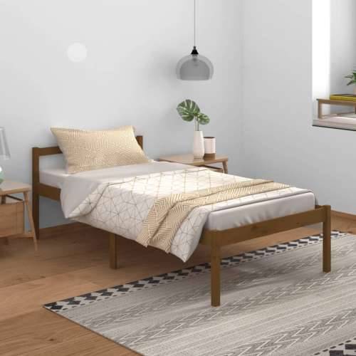 Krevet za starije osobe boja meda 100 x 200 cm masivna borovina