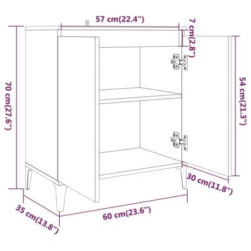 Komoda boja hrasta sonoma 60 x 35 x 70 cm konstruirano drvo Cijena