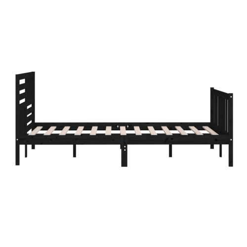 Okvir za krevet od masivnog drva crni 140 x 200 cm Cijena