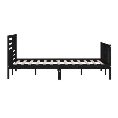 Okvir za krevet od masivnog drva crni 150x200 cm veliki Cijena