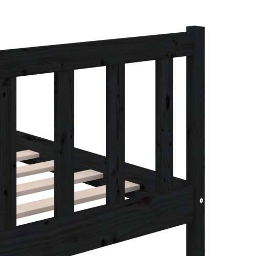Okvir za krevet od masivnog drva crni 150x200 cm veliki Cijena