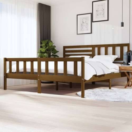 Okvir za krevet od masivnog drva boja meda 200 x 200 cm